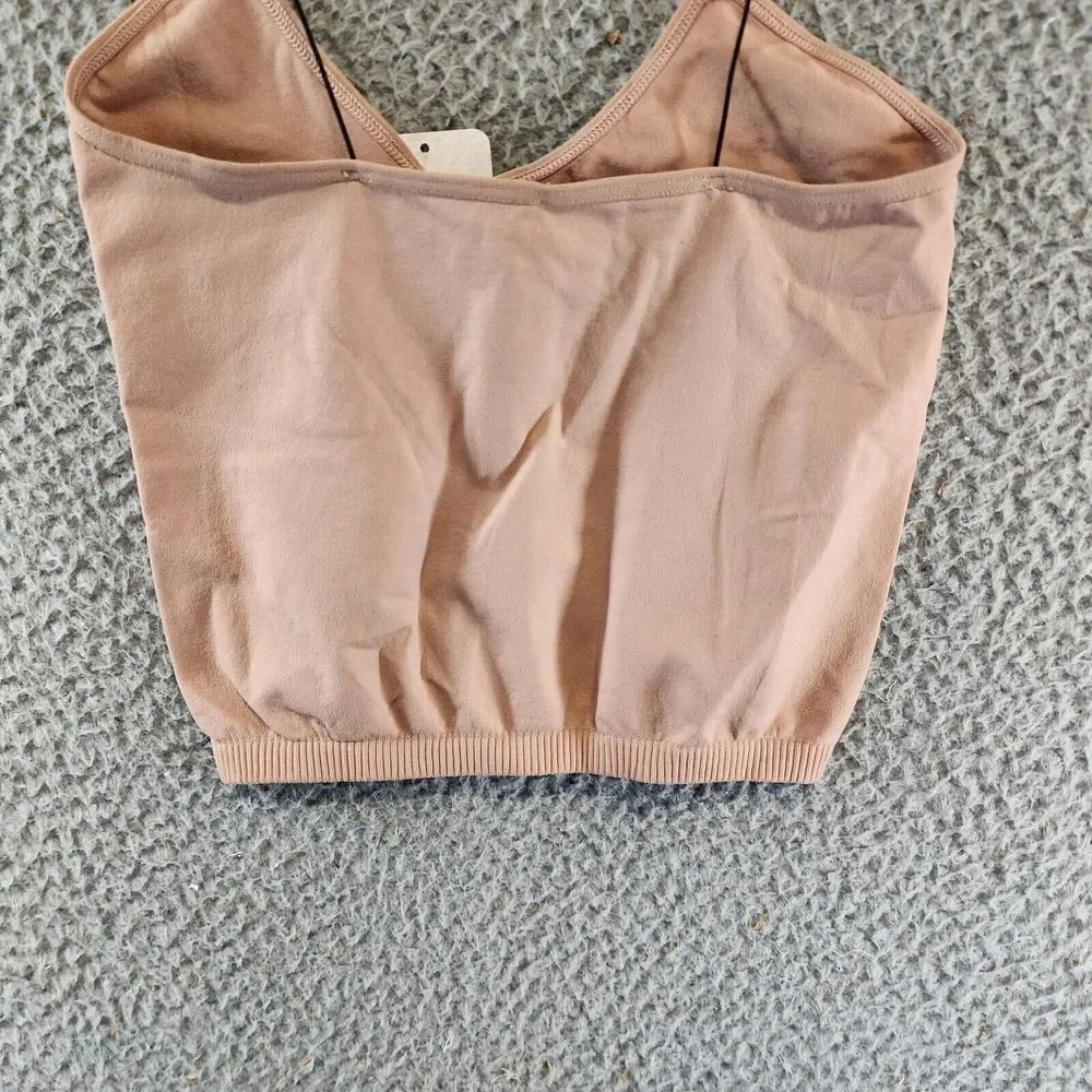 Free People Skinny Strap Cropped Camisole Women's XS/S Beige Scoop Neck Pullover - Picture 11 of 12